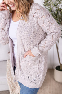 Open Knit Cardigan in Neutral