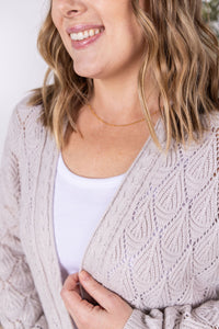 Open Knit Cardigan in Neutral