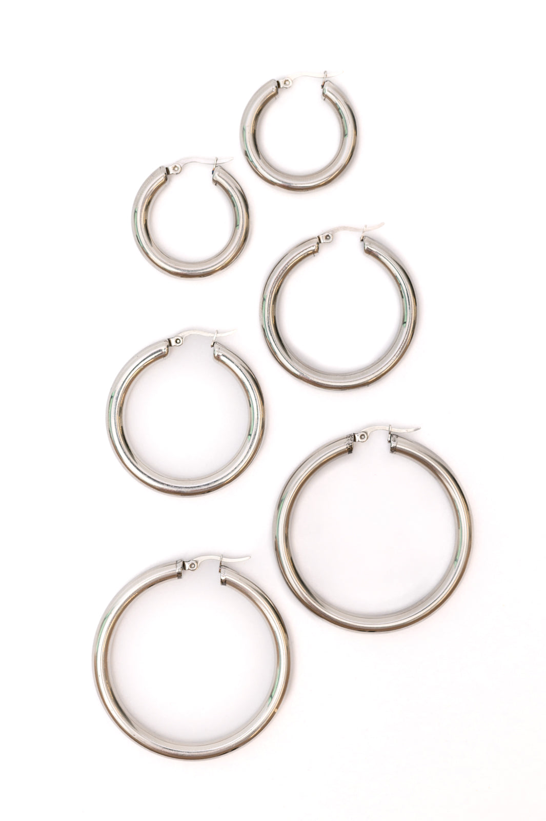 Day to Day Hoop Earrings Set of 3 in Silver