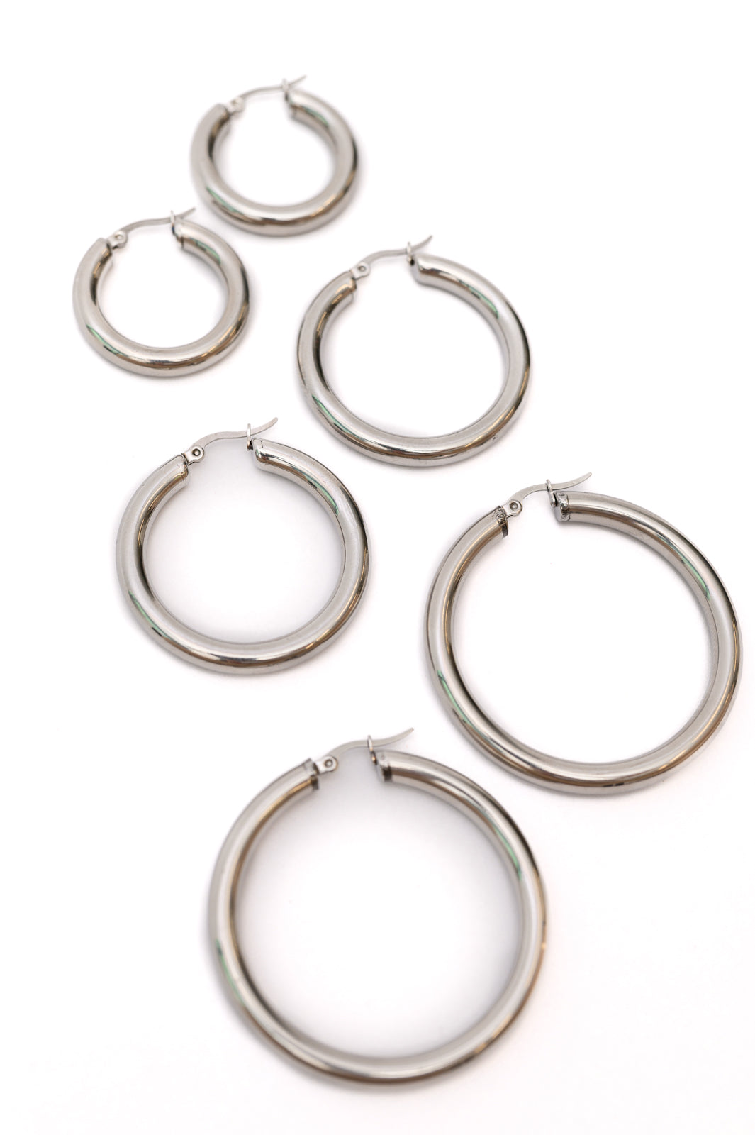 Day to Day Hoop Earrings Set of 3 in Silver