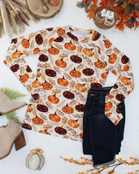 Blair Long Sleeve Top in Autumn Gourds
