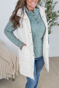 Harlow Long Vest in Cream