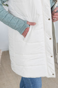Harlow Long Vest in Cream
