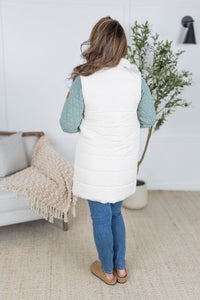 Harlow Long Vest in Cream
