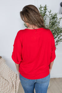 Darcy Dolman Top in Red