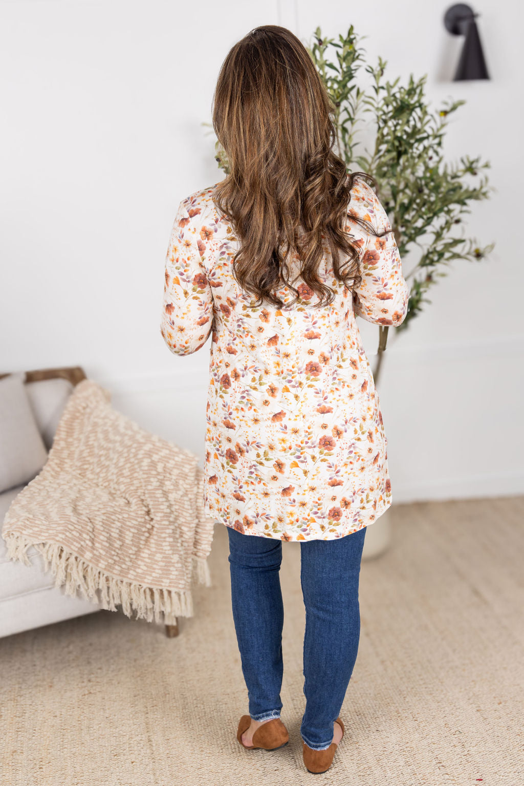 Classic Cardigan in Harvest Charm Floral