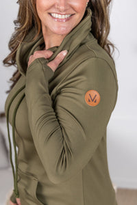 Cloud Funnel Neck in Olive
