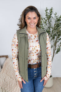 Remy Zip Up Vest in Heathered Sage