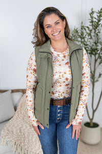 Remy Zip Up Vest in Heathered Sage