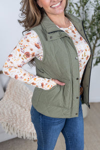 Remy Zip Up Vest in Heathered Sage