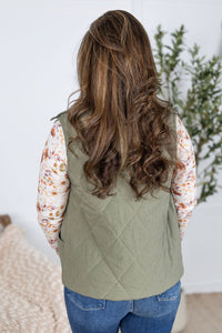 Remy Zip Up Vest in Heathered Sage