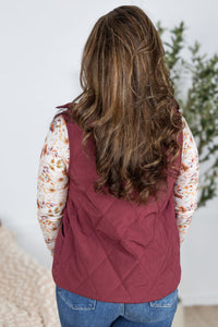 Remy Zip Up Vest in Heathered Burgundy