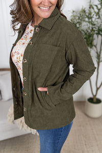 Lightweight Corduroy Button Down in Olive