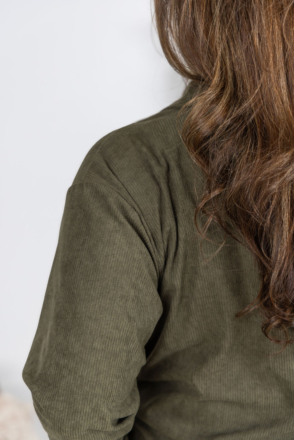 Lightweight Corduroy Button Down in Olive