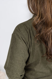 Lightweight Corduroy Button Down in Olive