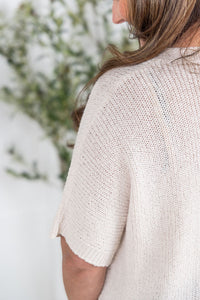 Hallie Open Knit Top in Ivory