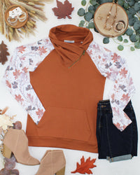 Classic Zoey ZipCowl Sweatshirt in Maple and Fall Foliage