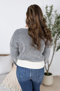 Charlotte Sweater in Black and Cream