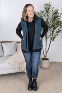 Remy Zip Up Vest in Teal
