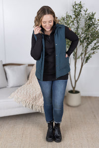 Remy Zip Up Vest in Teal