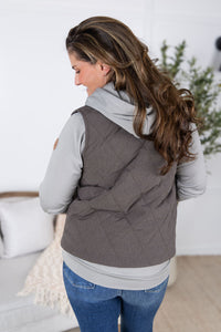 Remy Zip Up Vest in Charcoal