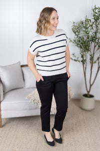 Striped Sweater Top in Ivory