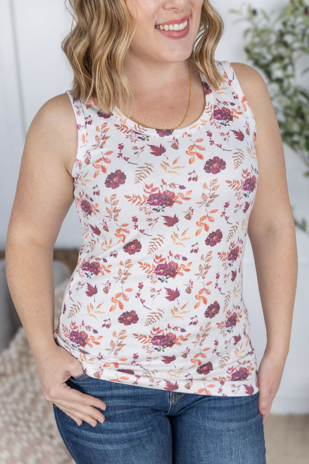 Ava Tank in Autumn Floral