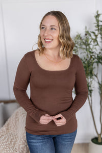 Alyssa Long Sleeve Top in Brown