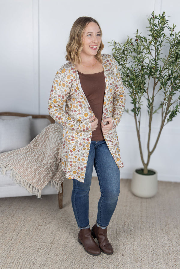 Classic Cardigan in Fall Vintage Floral