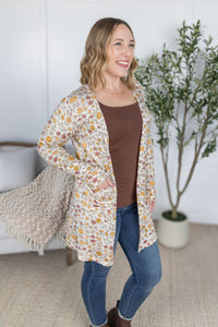 Classic Cardigan in Fall Vintage Floral