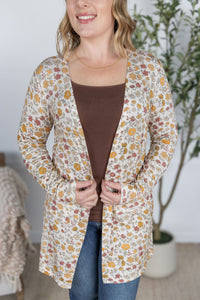 Classic Cardigan in Fall Vintage Floral