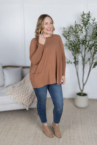 Naomi Pocket Sweater in Latte