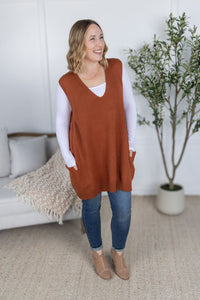 Tunic Sweater Vest in Rust