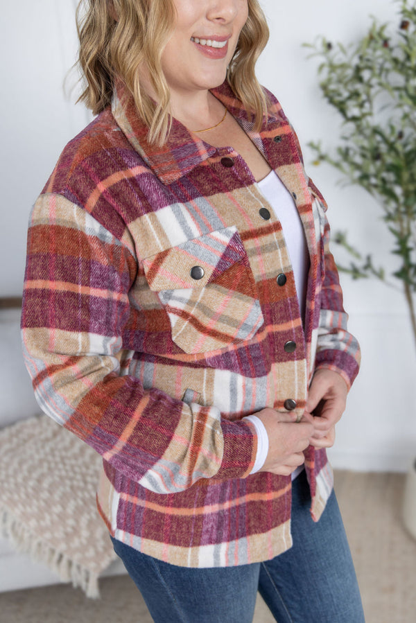 Norah Plaid Shacket in Sunset Plaid