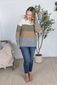 Neutral Mix Colorblock Sweater