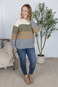 Neutral Mix Colorblock Sweater