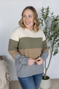 Neutral Mix Colorblock Sweater