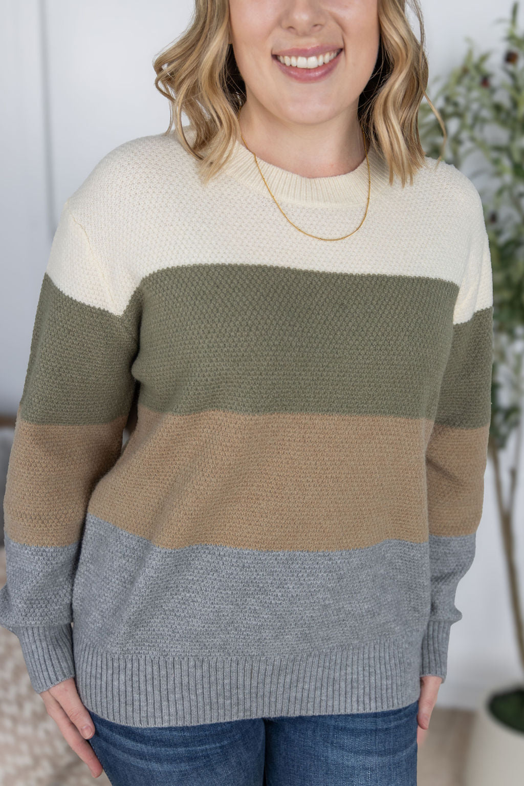 Neutral Mix Colorblock Sweater