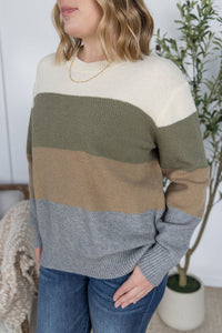 Neutral Mix Colorblock Sweater