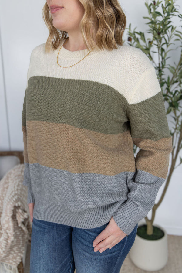 Neutral Mix Colorblock Sweater