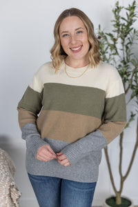 Neutral Mix Colorblock Sweater