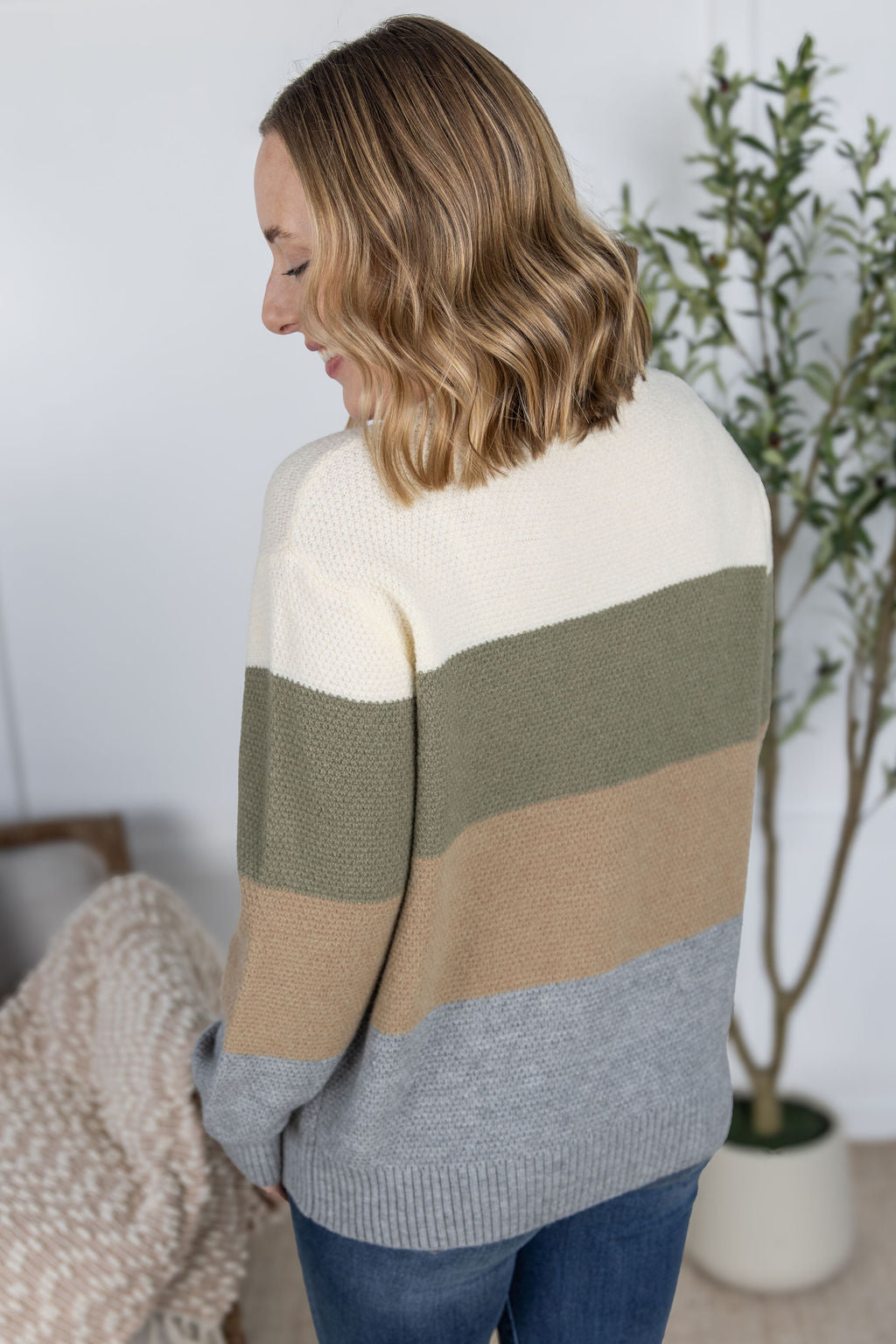 Neutral Mix Colorblock Sweater