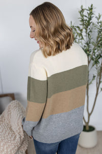 Neutral Mix Colorblock Sweater