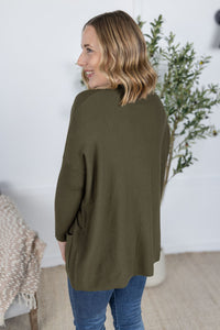 Naomi Pocket Sweater in Olive