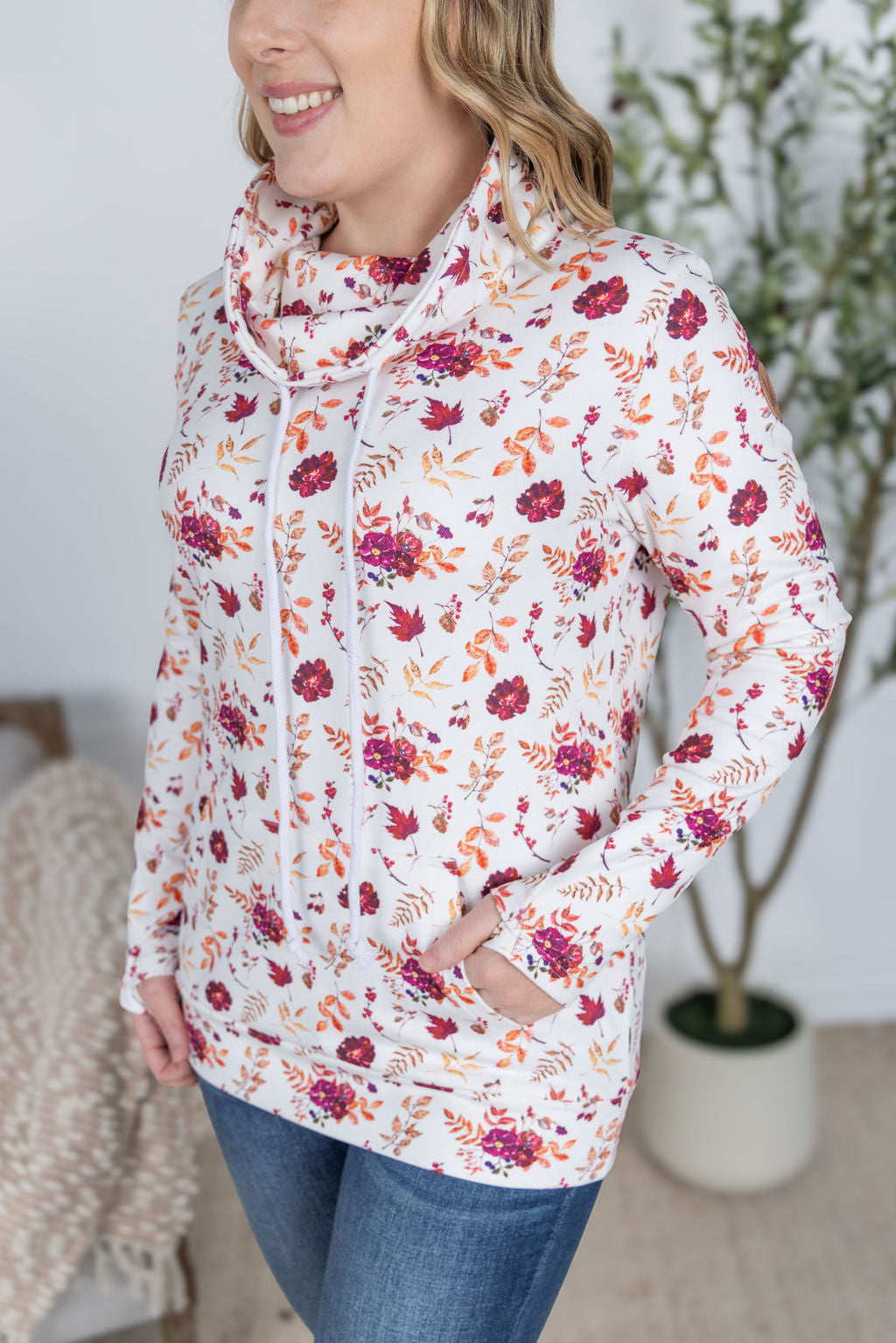 Soft Funnel Neck in Autumn Floral