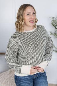 Charlotte Sweater in Olive and Cream