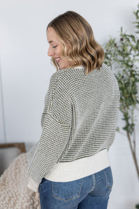 Charlotte Sweater in Olive and Cream