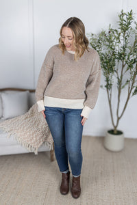 Charlotte Sweater in Mocha and Cream