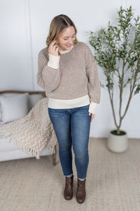 Charlotte Sweater in Mocha and Cream