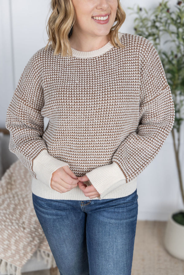 Charlotte Sweater in Mocha and Cream